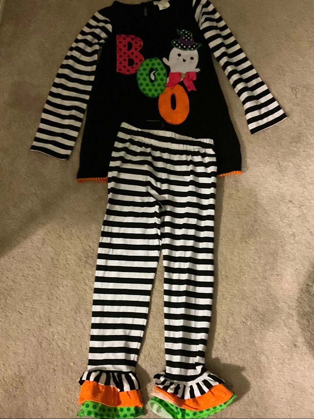Emily Rose Black & White Striped Halloween theme matching outfit